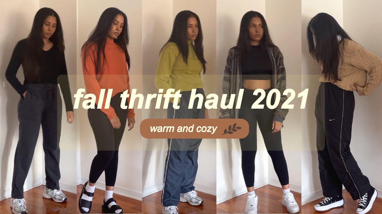 fall 2021 try on thrift haul | warm and cozy outfits 🍂 - YouTube