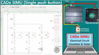How to simulation electrical control diagram| Single push button start/stop contactor control motor