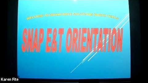SNAP E&T Orientation