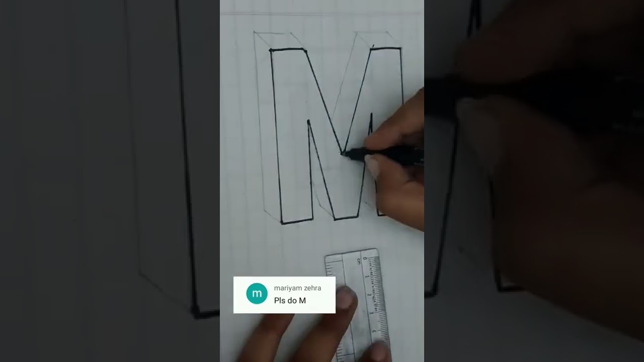 Watch How to draw 3d letter 'M' #art #drawing on YouTube Watch How to draw 3d letter 'M' #art #drawing on YouTube