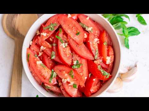 Tomato Salad with Garlic Dressing – Quick & Easy thumbnail