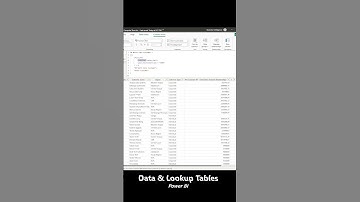 Data & Lookup Tables - Power BI