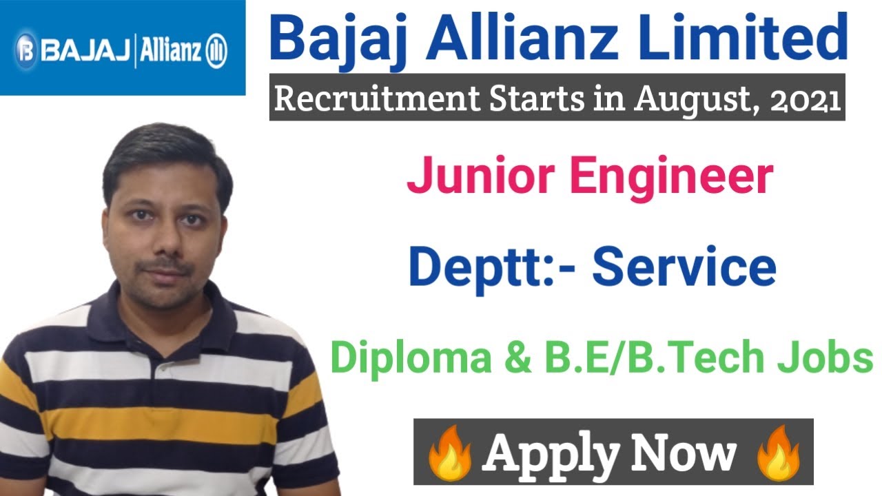 Junior Engineer Vacancy in Bajaj Allianz Ltd I Mechanical Jobs I ...