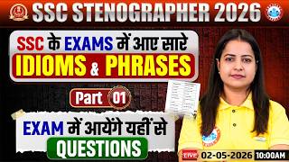 SSC Steongrapher 2026 | English Idioms and Phrases | English 01 | English Full Revsion | Kiran Ma'am
