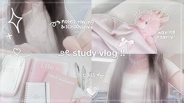 STUDY VLOG ep. 1 🎧📓 | note taking, grwm, doing school work, school vlog, unboxing/haul | jorginakei