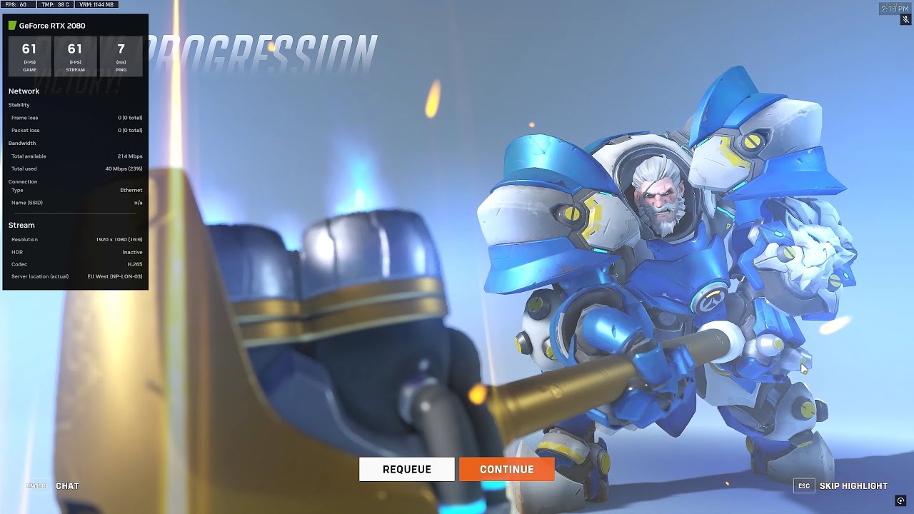 Playing a Competitive OW2 match on GFN Free Tier - the quality is ...