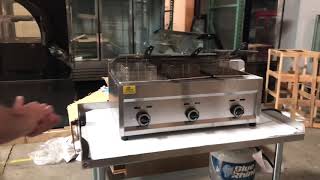 3 fryer propane LP natural gas GAS FRYER Oil Filter Cart NSF RESTAURANT EQUIPMENT