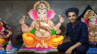 Ganesh idol painting by Anant chougule||ganpati making 2020||how to paint Ganesh idol||sindhudurg