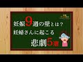 【妊娠9週】妊婦さんに起こる5つの悲劇 と 9週の壁 とは？