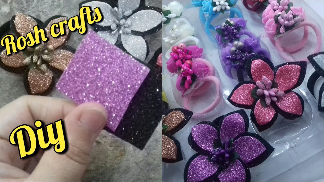 توك شعر وردة بورد وورق الفوم |Diy_foam roses hair accessories|