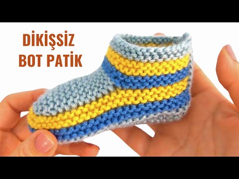 Dikişsiz  Bot Patik Yapımı / 3-6 Yaş Ayrıntılı Anlatım / ÖRGÜ PATİK MODELLERİ