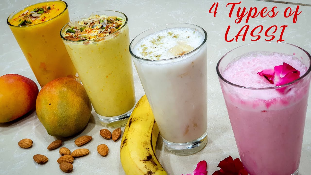Lassi of 4 Types | Mango, Jodhpuri Makhania, Banana & Rose | Summer ...