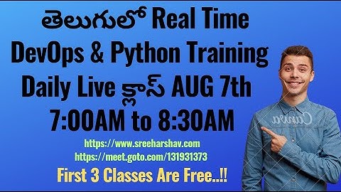 (తెలుగులో)New DevOps & Python Daily Training AUG 7th 7AM to 8:30AM-Terraform-Docker-Jenkins-ADO