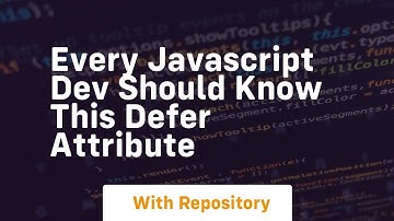 Every javascript dev should know this defer attribute