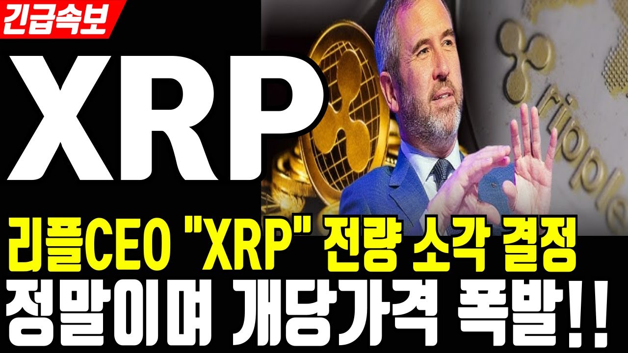 리플 전망]리플CEO XRP 전량 소각 결정 정말이면 개당가격 폭발 - YouTube