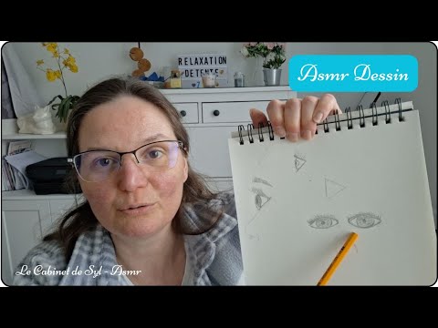 ASMR - Dessin : je dessine vos yeux (bruits de crayon, de gomme et chuchotement)