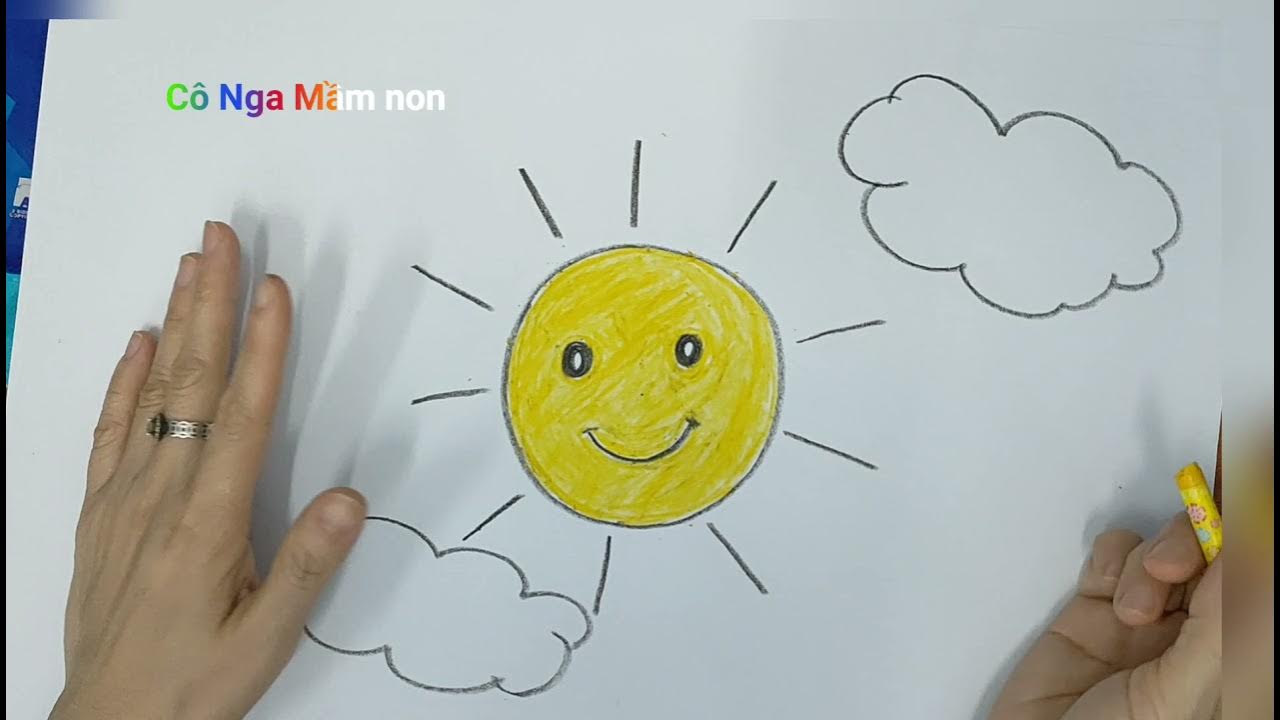 Vẽ ông mặt trời và đám mây/ How To Draw the sun and Clouds ...