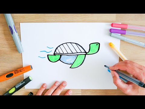 Video: Hoe Teken Je Een Schildpad: Stap Voor Stap Instructies