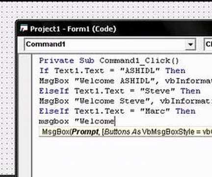 Visual Basic (6.0) if , elseif and messageboxes
