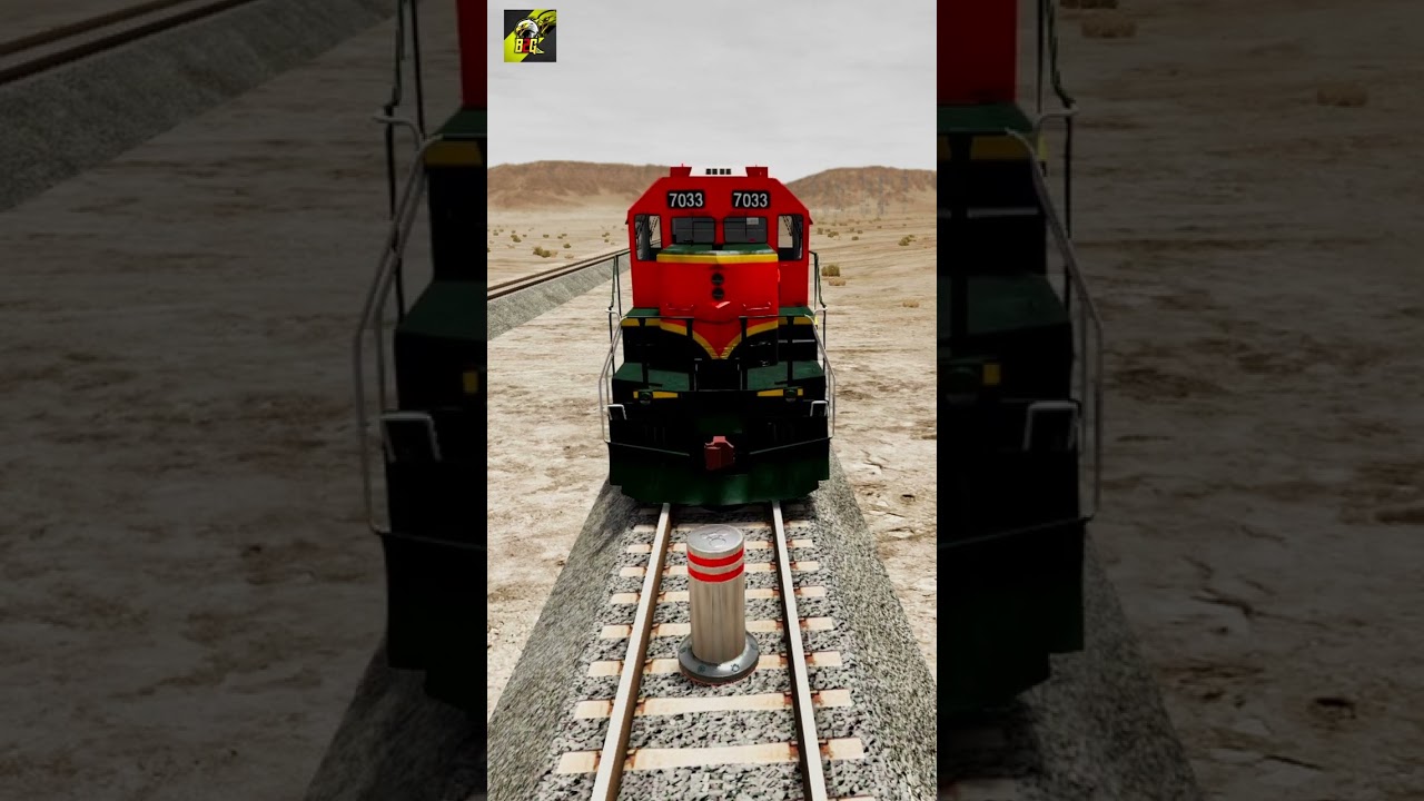 TRAIN VS BOLLARDS 3 - BEAMNG DRIVE