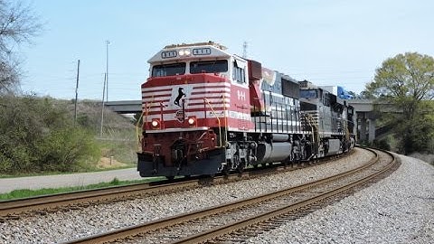 HD: NS 9-1-1 Honoring Our First Responders Unit leads NS Train 153 in Lincoln, AL