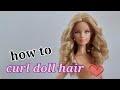 how to curl barbie doll hair ( curl the doll hair tutorial)