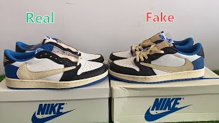 Real VS Fake Air jordan 1 Low Fragment Travis Scott Review!