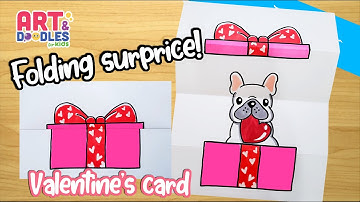 How to draw a PUPPY present | FOLDING SURPRISE