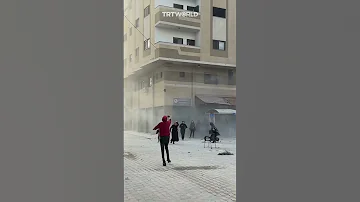The Moment Israel Hit A Residential Building In Gaza As Palestinians Were Fleeing 
