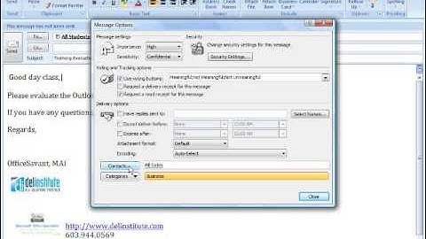 Email Options in Outlook v 2007