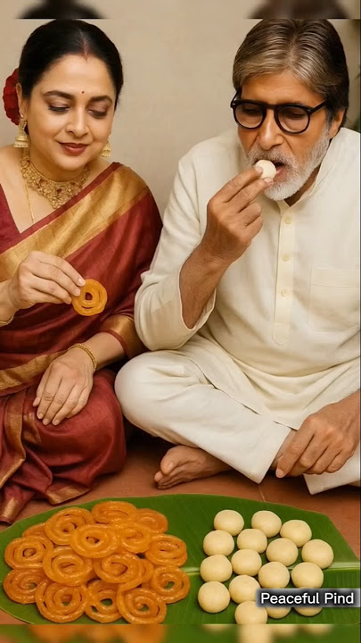 Rekha & Amitabh Enjoy Village Meal & Sweets Together🎂| Simple & Peaceful Lifestyle #trending #shorts