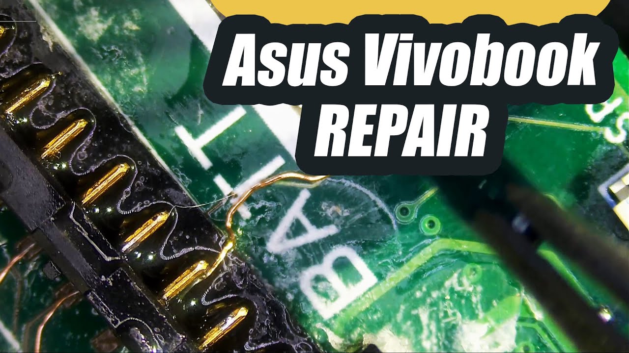 Asus VivoBook Laptop Ripped Battery Connector Repair - Restore torn traces.  - YouTube