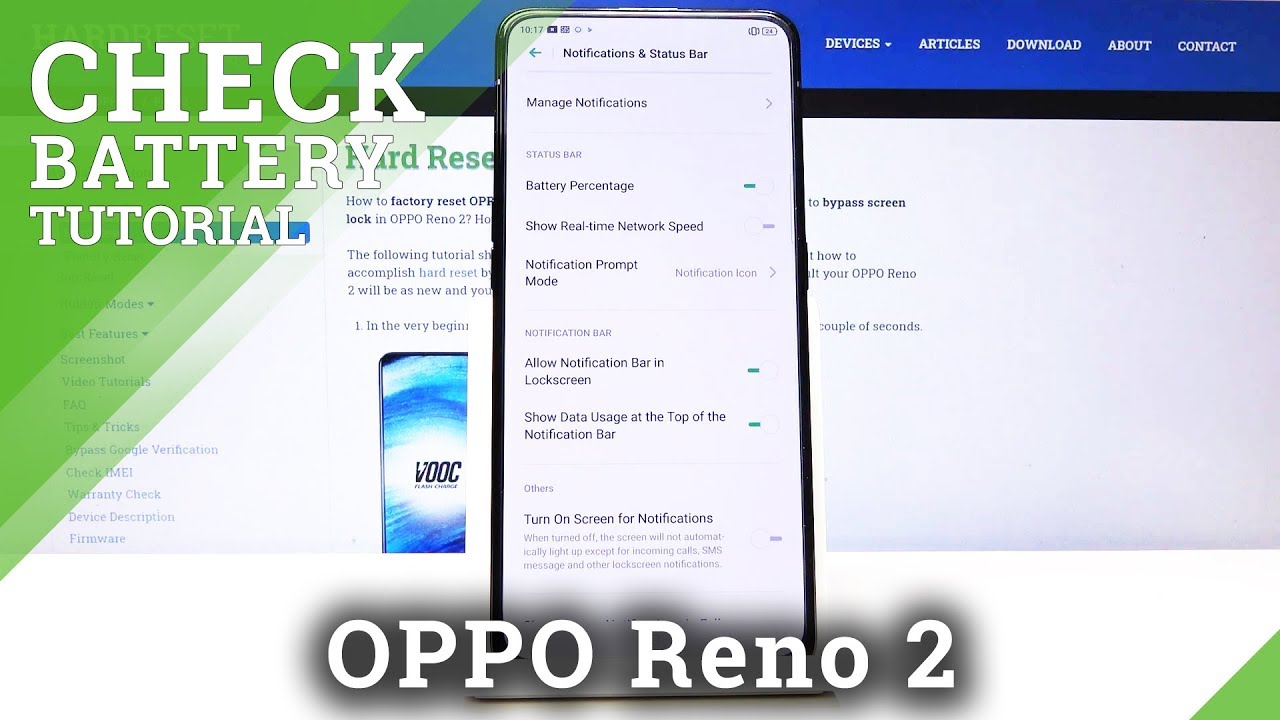 How to Find Battery Percentage in OPPO Reno 2 Battery Level YouTube