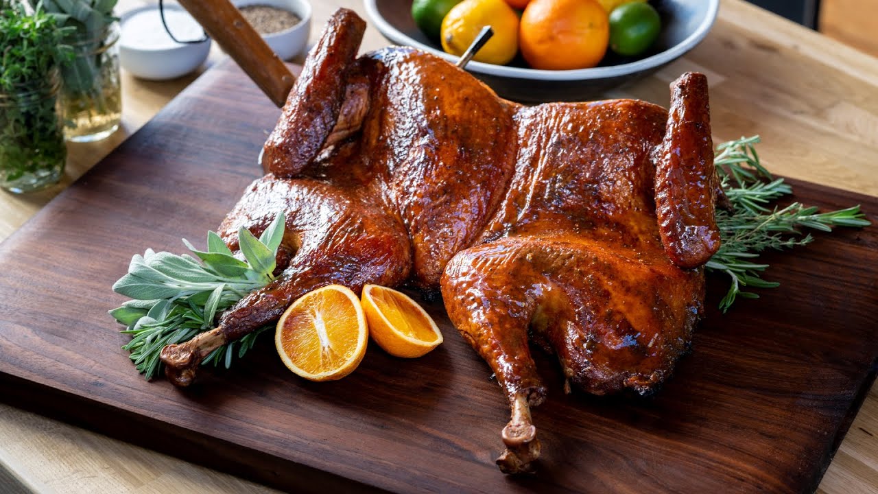 Spatchcocked Smoked Turkey By Matt Pittman Traeger Grills Bbq Teacher Video Tutorials