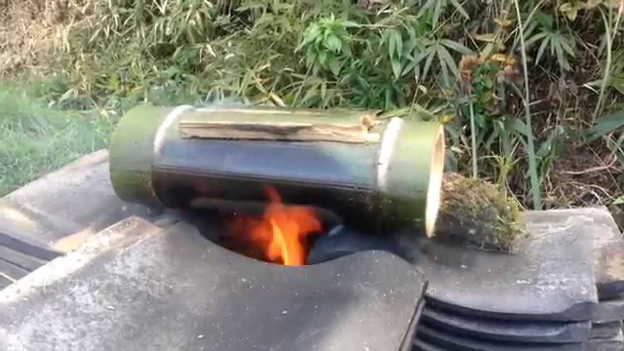 竹で飯ごう炊飯 Youtube