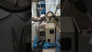 Our two-axis platform #positioner is undergoing synchronized testing with a #UR robot.
