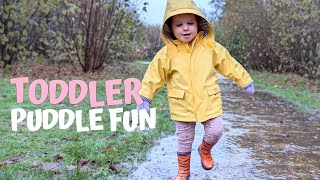 Cute Toddler Takes on The Biggest Puddle Ever