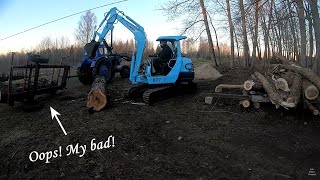 Felling couple of huge trees and flipping a trailer