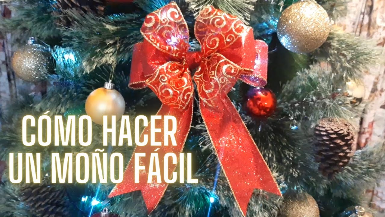 Como Hacer un Moño Navideño Fácil - YouTube