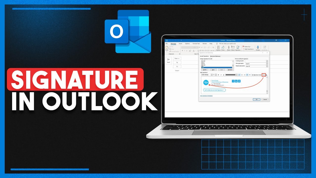 How To Add Signature In Outlook Change Outlook Signature YouTube