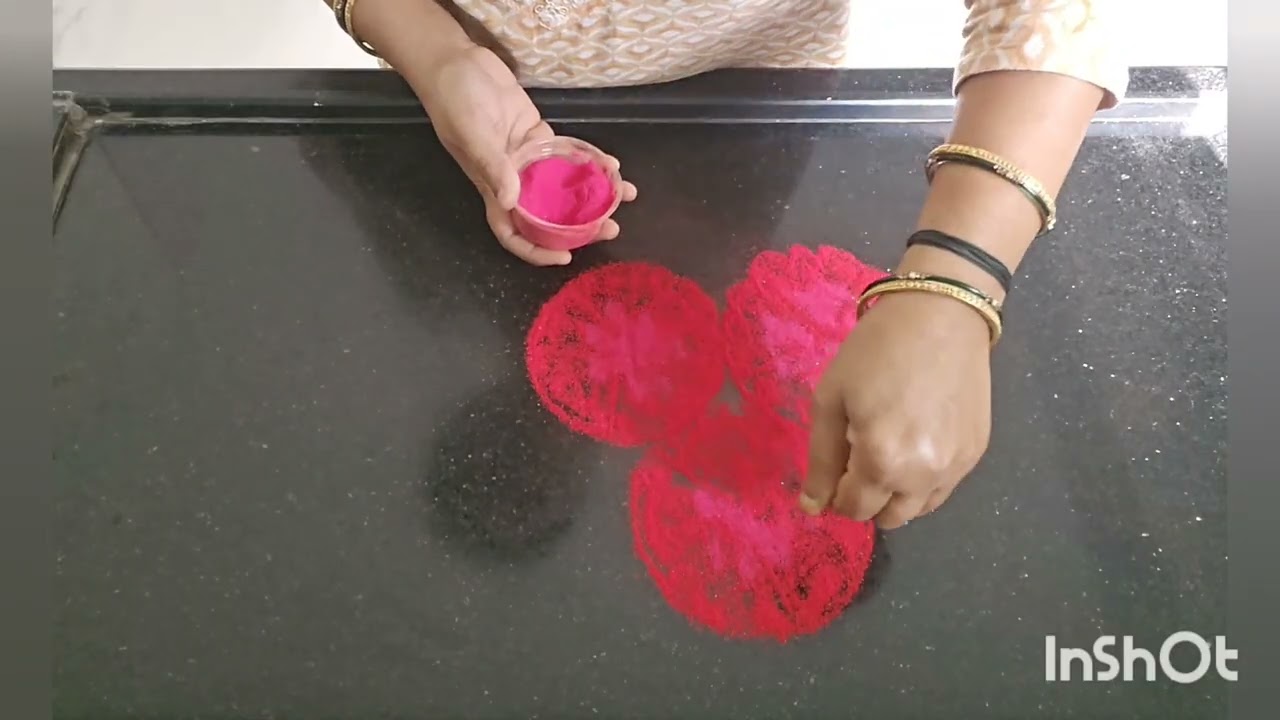 Easy rangoli art for pongal##🌾🌾🌸🌻