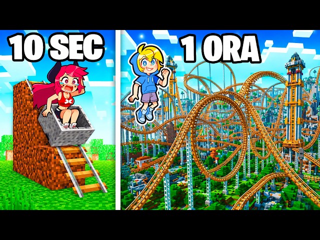 MONTAGNA RUSSA GIGANTE Da 10 Secondi vs 1 ORA Su Minecraft!