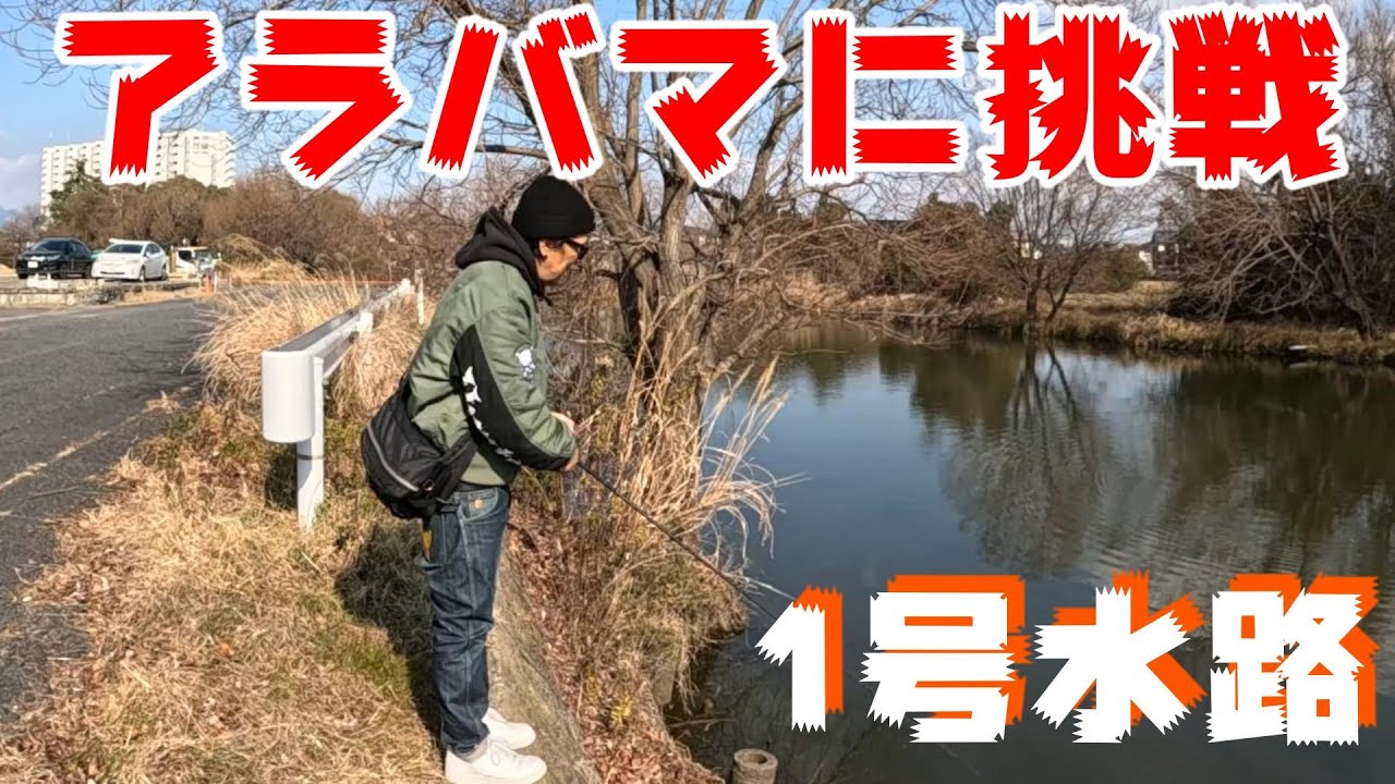 【バス釣り】木浜1号水路にアラバマ男が出現！極寒の琵琶湖でアラバマに挑戦だ！【ゆう作兄さんのチョイ釣りMAX】