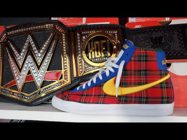 nike blazer red plaid