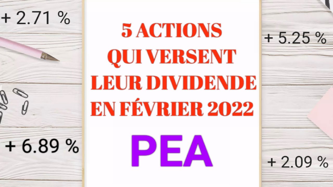 PEA : TOP 5 ACTIONS A DIVIDENDES : FÉVRIER 2022