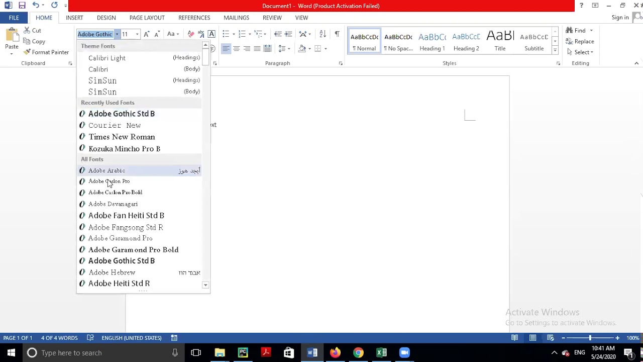 IT MS Word 6 How to change font style with font name - YouTube