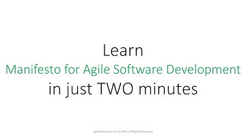 2 Minute Video on Manifesto for Agile Software Development