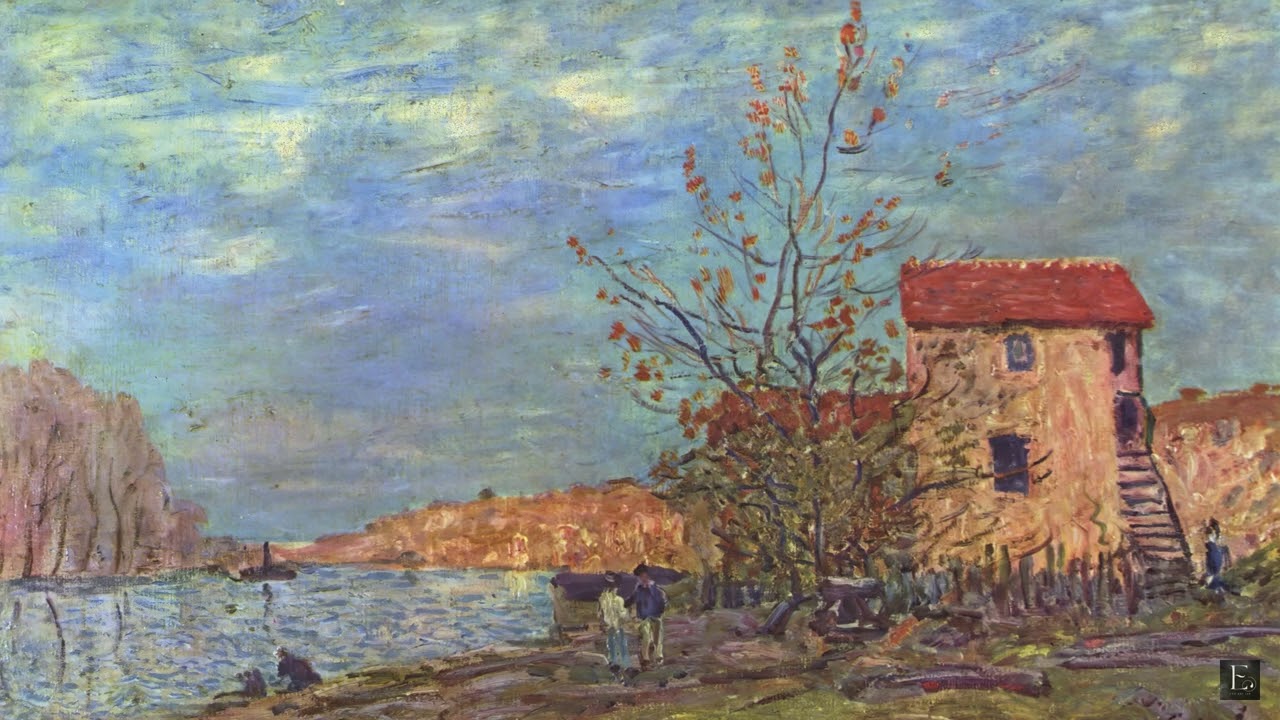 Alfred Sisley - The Loing at Moret - 2 Hour Screensaver