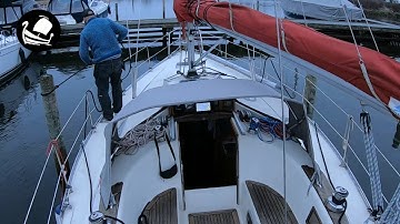 Singlehanded docking a sailboat in a slip with pilings