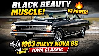 1963 Chevrolet Nova SS Black | Classic Muscle Car Walkaround & Engine Sound